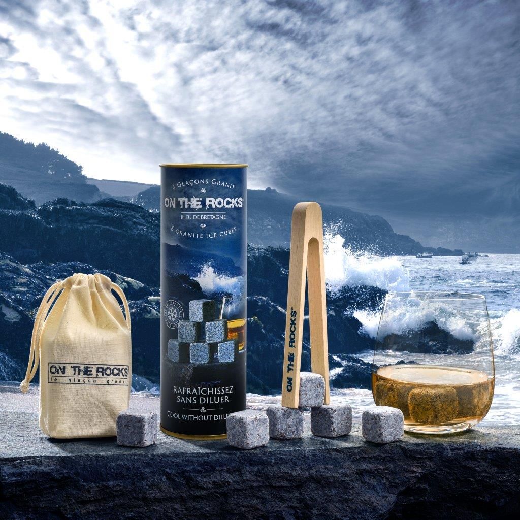 Coffret 6 pierres à Whisky en granit bleu de bretagne - Visuel 1